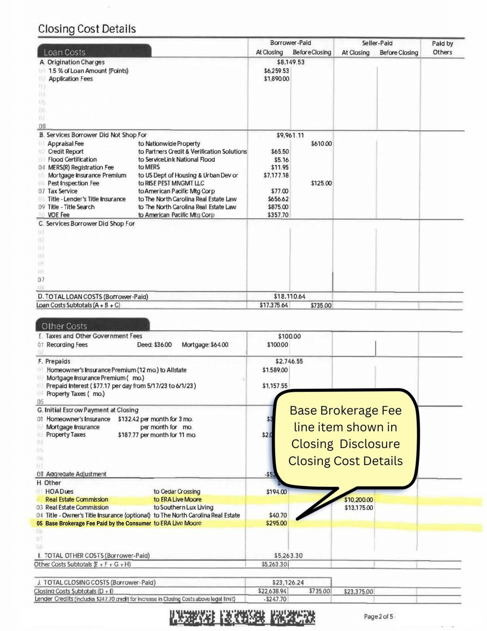 Example Closing Disclosure Era Live Moore Real Estate